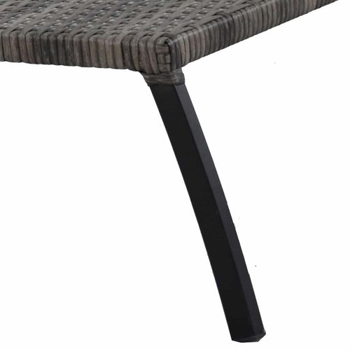 Bain De Soleil Jardin 4 Positions Chillvert Cozumel 190x63x50 Cm Rotin Synthétique Acier Gris