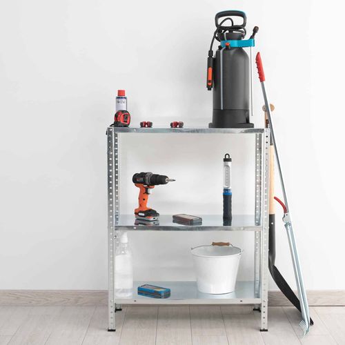 Étagère De Rangement à 3 Niveaux Nils Solid 90 70x30x90cm Charge Lourde 150kg Cadre Acier Galvanisé