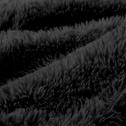 Canapé Modulable, 3 Places, Sans Assemblage Requis, Revêtement En Tissu Effet Fausse Fourrure, Noir