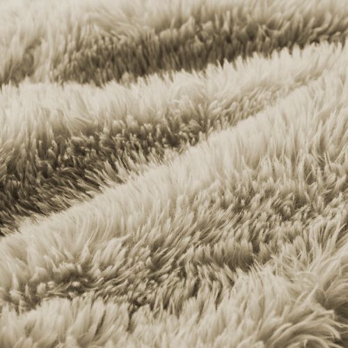 Canapé Modulable, 2 Places, Sans Assemblage Requis, Revêtement En Tissu Effet Fausse Fourrure, Beige