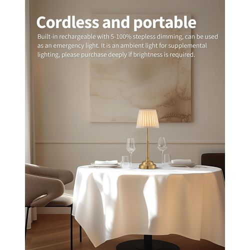 Lampe De Table Portable Sans Fil,rechargeable, Lumière à Intensité Variable