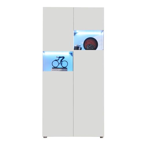 Vitrine Avec Éclairage LED, En Acrylique Transparent, 80x38x170 Cm - Blanc