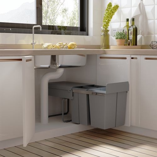 Poubelle Encastrable 40 L, Collecteur De Déchets Coulissant Sous