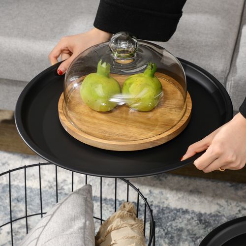 Table De Bistrot Table De Jardin Ronde, Table D'appoint En Rotin, Pour Terrasse Et Balcon