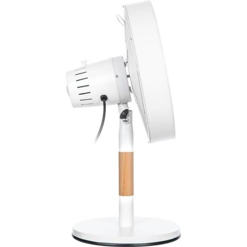 Ventilateur De Bureau - Sfe 3080wh - 3 Vitesses - Oscillation 80° - Design Métal Et Bois