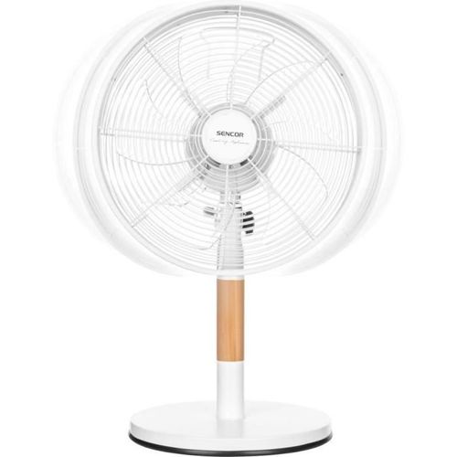 Ventilateur De Bureau - Sfe 3080wh - 3 Vitesses - Oscillation 80° - Design Métal Et Bois