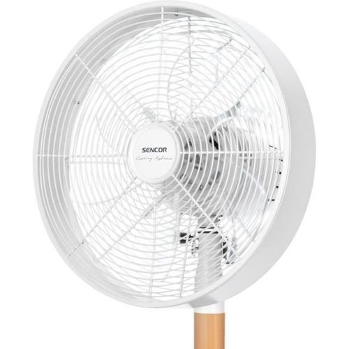 Ventilateur De Bureau - Sfe 3080wh - 3 Vitesses - Oscillation 80° - Design Métal Et Bois