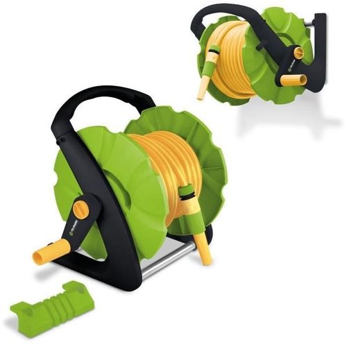 Enrouleur De Jardin - Fzh 1021 - 20 M De Tuyau - Pvc Maillé - Fixation Murale