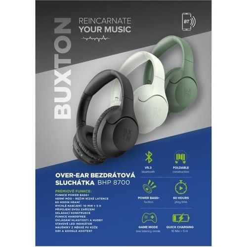 Casque Supra-auriculaire Sans Fil - Buxton - Bhp 8700 Black