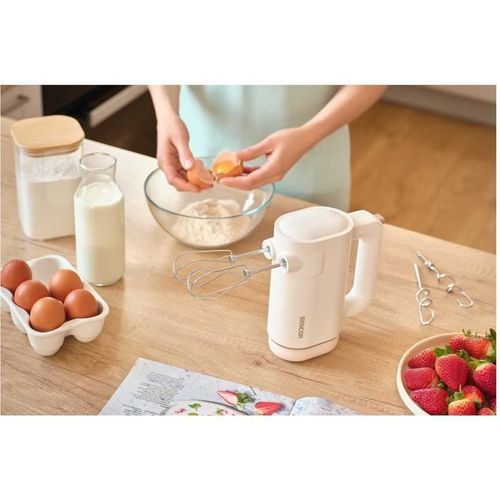 Batteur à Main - Shm 9130wh - 8 Vitesses - Sans Fil - Blanc