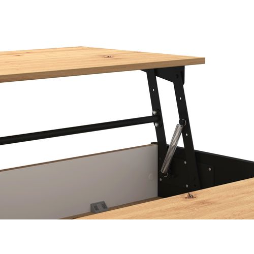 Table basse plateau relevable TARANTO Noir/ imitation chêne