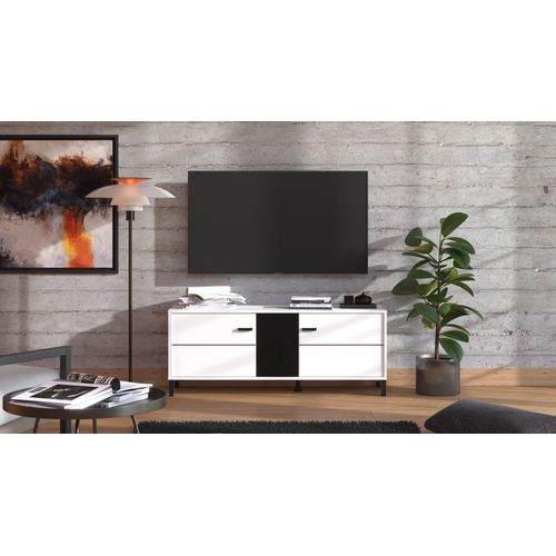 Meuble TV ESSENTIA bois blanc