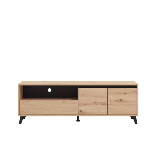 Meuble TV L.158 cm MARINA imitation chêne et noir