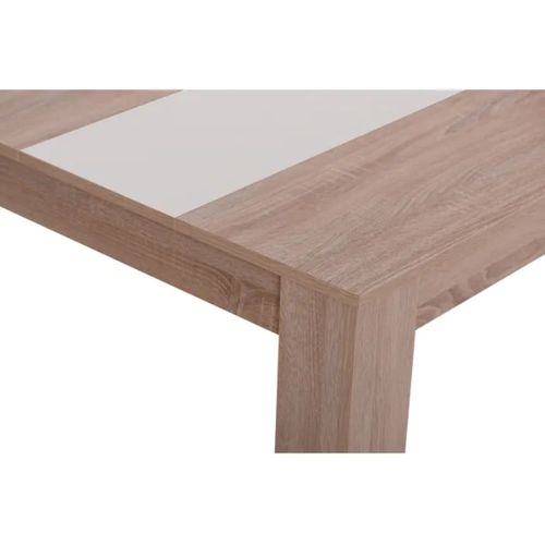 Table à manger L.132,5 cm DOMUS Imitation chêne et blanc