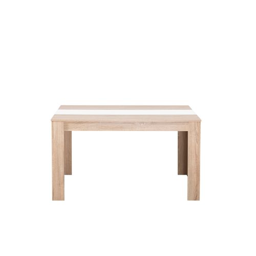 Table à manger L.132,5 cm DOMUS Imitation chêne et blanc