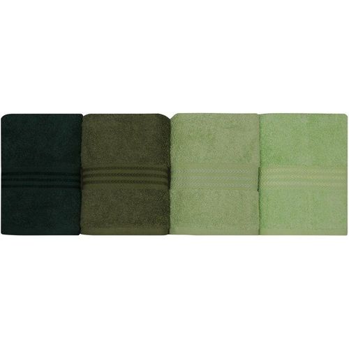 Ensemble De 4 Serviettes à Main - 50 X 90 Cm - Vert