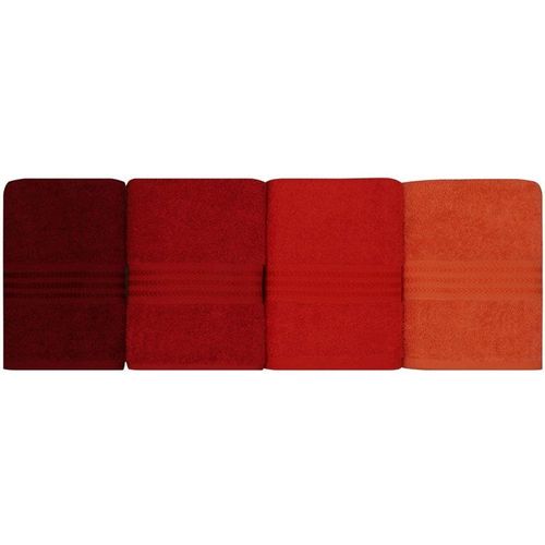 Ensemble De 4 Serviettes à Main - 50 X 90 Cm - Orange