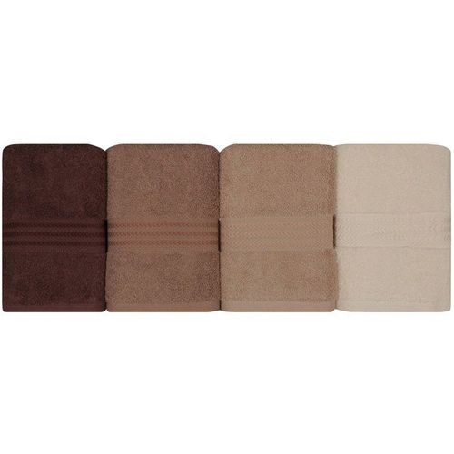 Ensemble De 4 Serviettes à Main - 50 X 90 Cm - Creme