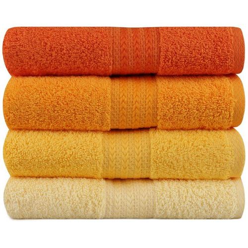 Ensemble De 4 Serviettes à Main - 50 X 90 Cm - Jaune