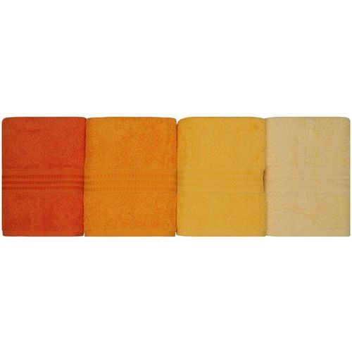 Ensemble De 4 Serviettes à Main - 50 X 90 Cm - Jaune