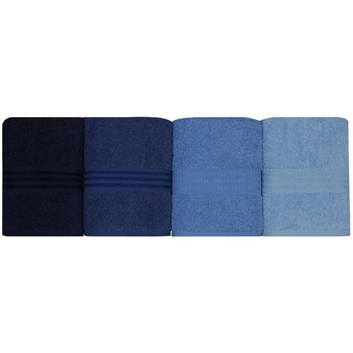 Ensemble De 4 Serviettes à Main - 50 X 90 Cm - Bleu