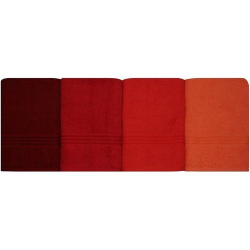 Ensemble De 4 Serviettes De Bain - 70 X 140 Cm - Orange