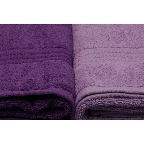 Ensemble De 4 Serviettes De Bain - 70 X 140 Cm - Violet