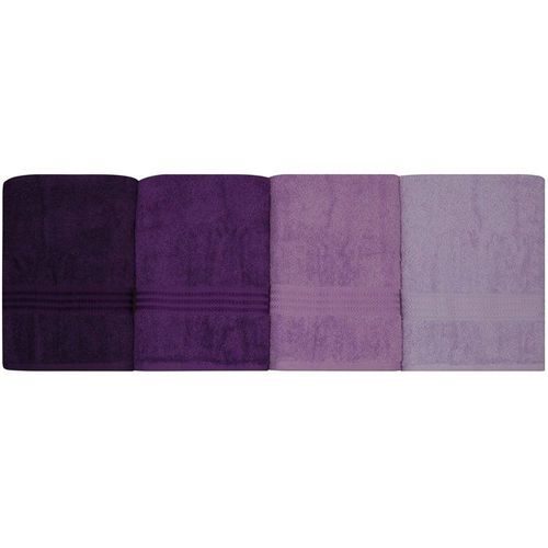 Ensemble De 4 Serviettes De Bain - 70 X 140 Cm - Violet