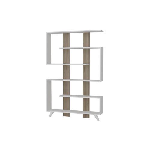 Etagère Bibliothèque Design Scandinave Rain - L. 120 X H. 162 Cm - Blanc