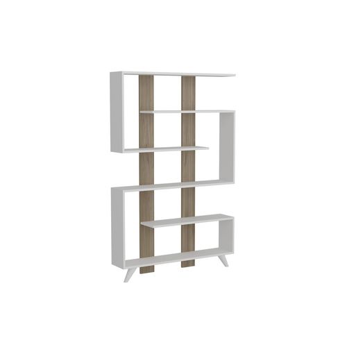 Etagère Bibliothèque Design Scandinave Rain - L. 120 X H. 162 Cm - Blanc
