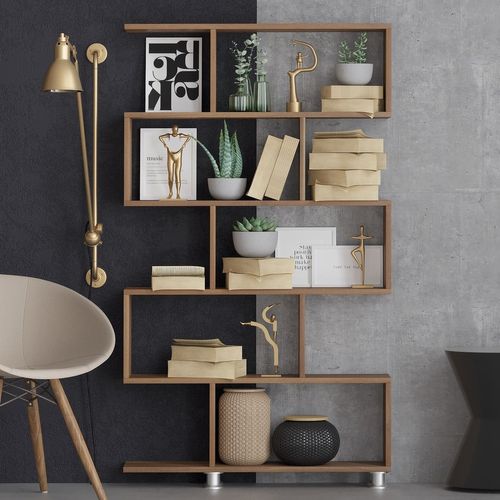 Étagère Bibliothèque Tariva L90cm Bois Foncé