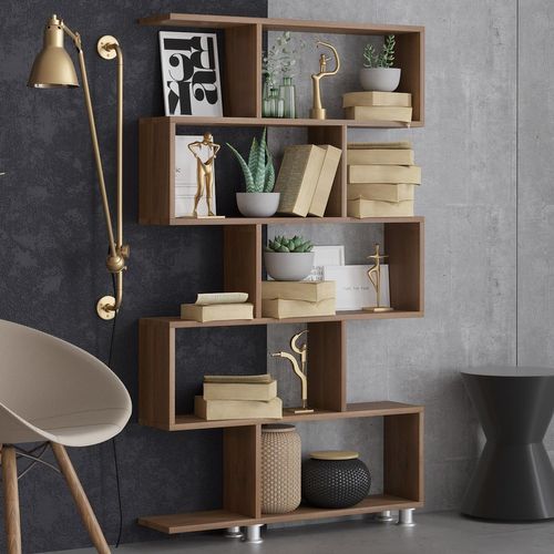 Étagère Bibliothèque Tariva L90cm Bois Foncé