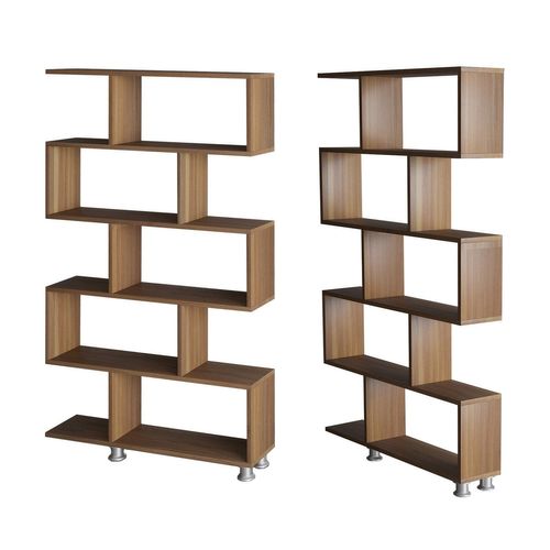 Étagère Bibliothèque Tariva L90cm Bois Foncé