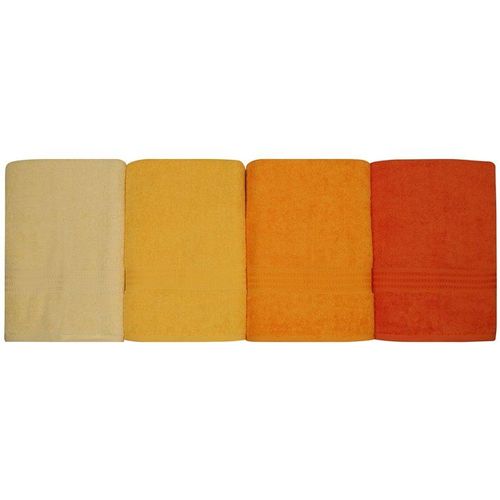 Ensemble De 4 Serviettes De Bain - 70 X 140 Cm - Jaune