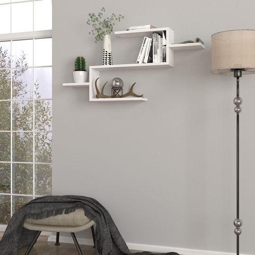 Bibliothèque En Bois "twist" - 104 X 14 X 49 Cm - Blanc