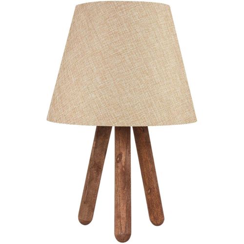 Lampe à Poser En Bois Et Tissu Carla Hêtre Et Crème