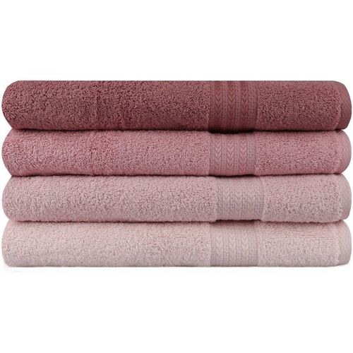 Ensemble De 4 Serviettes De Bain - 70 X 140 Cm - Poudre