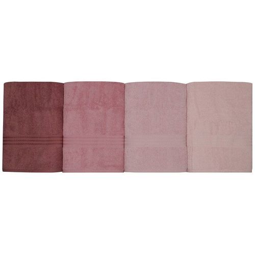 Ensemble De 4 Serviettes De Bain - 70 X 140 Cm - Poudre