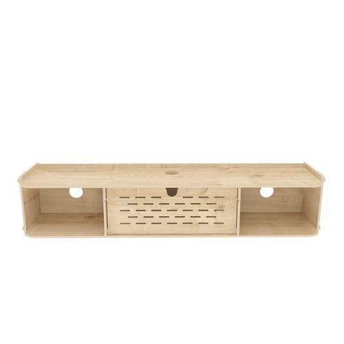 Meuble TV Flottant Sima 116 Cm Avec Placards Et Étagères