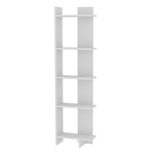 Bibliothèque D'angle 5-étagères Alice (blanc)