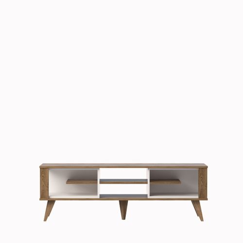 Meuble TV Ionis De 160 Cm Avec Niches (blanc Et Oud)