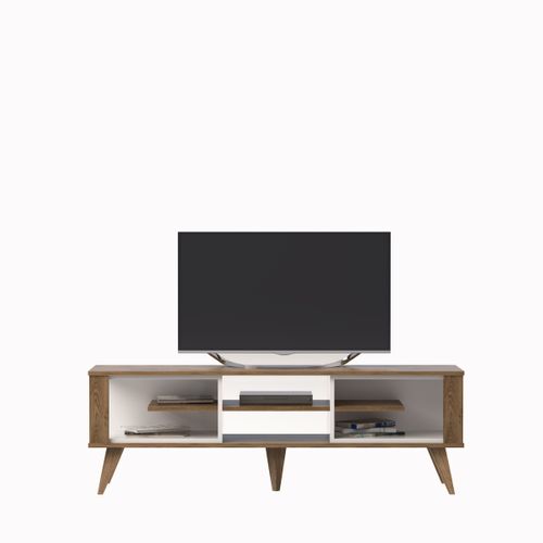 Meuble TV Ionis De 160 Cm Avec Niches (blanc Et Oud)