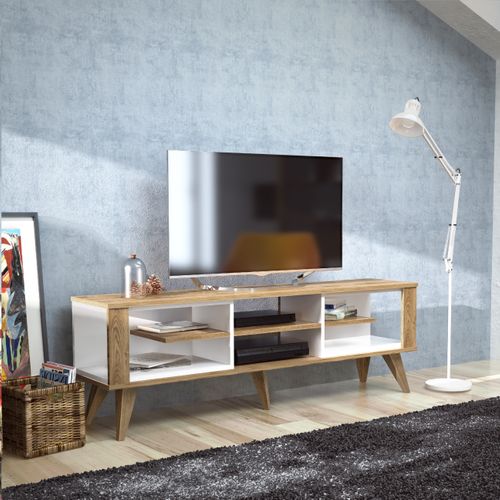Meuble TV Ionis De 160 Cm Avec Niches (blanc Et Oud)