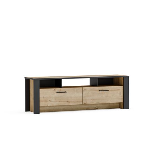 Meuble TV Manhattan 150 Cm Avec 2 Armoires Et 3 Niches