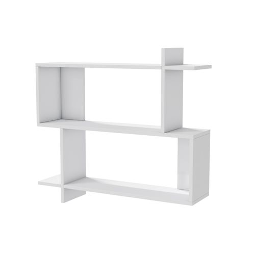 Mina Etagère Murale 2 Niveaux Design Modern (blanc)