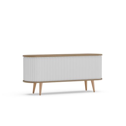 Stor Meuble TV 140 Cm Portes Coulissantes Mdf (oud Et Blanc)