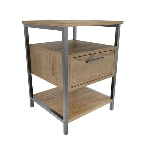 Table De Chevet Alba - Chêne Oud et Noir