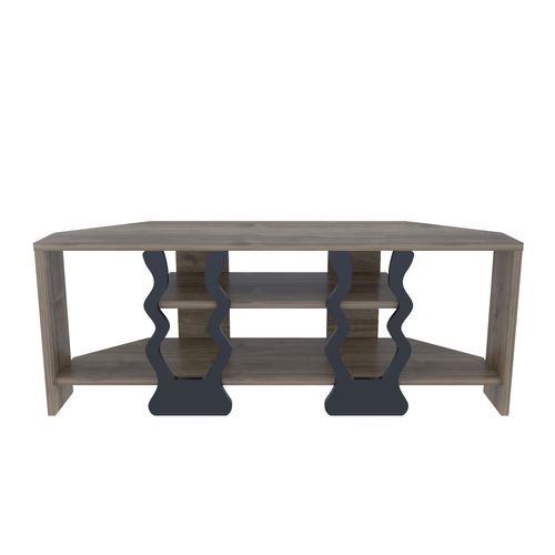 Meuble TV D'angle Firal 110 Cm (noyer Et Noir)