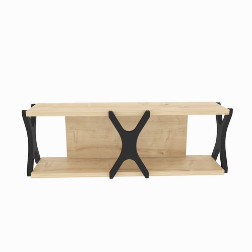 Étagère Murale Flottante Seza, 72 Cm Etagère Murale (chêne Et Noir)
