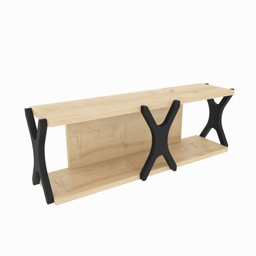 Étagère Murale Flottante Seza, 72 Cm Etagère Murale (chêne Et Noir)